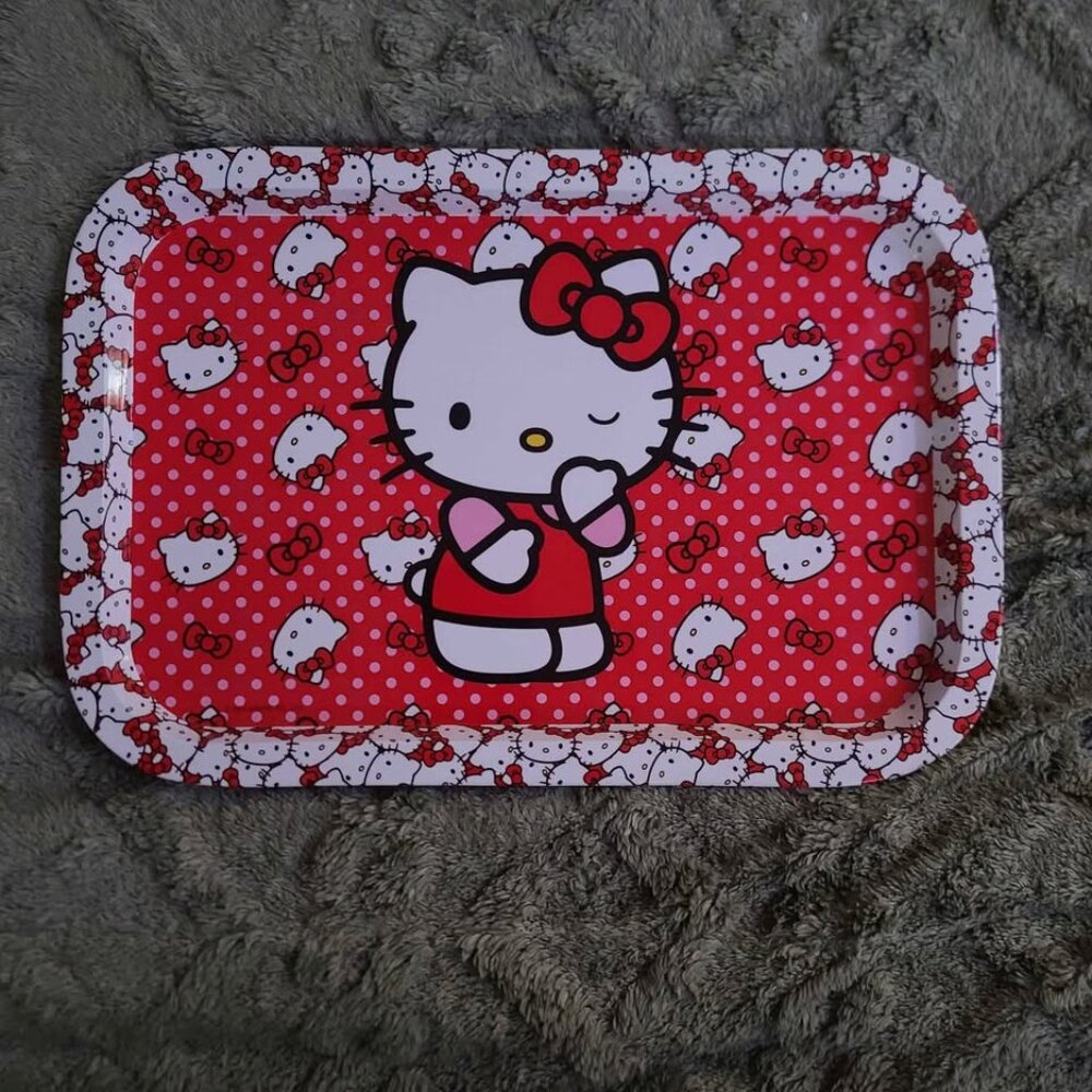 Hello Kitty Metal Tray Sanrio L.13.5"xW.9.25" Tin Tray Brand New